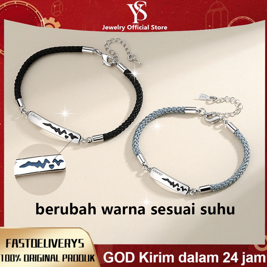 YSJEWELRY - Gelang Pasangan - Gelang Perak Thermochromic - Anti Karat - Aksesori Berkualitas Premium