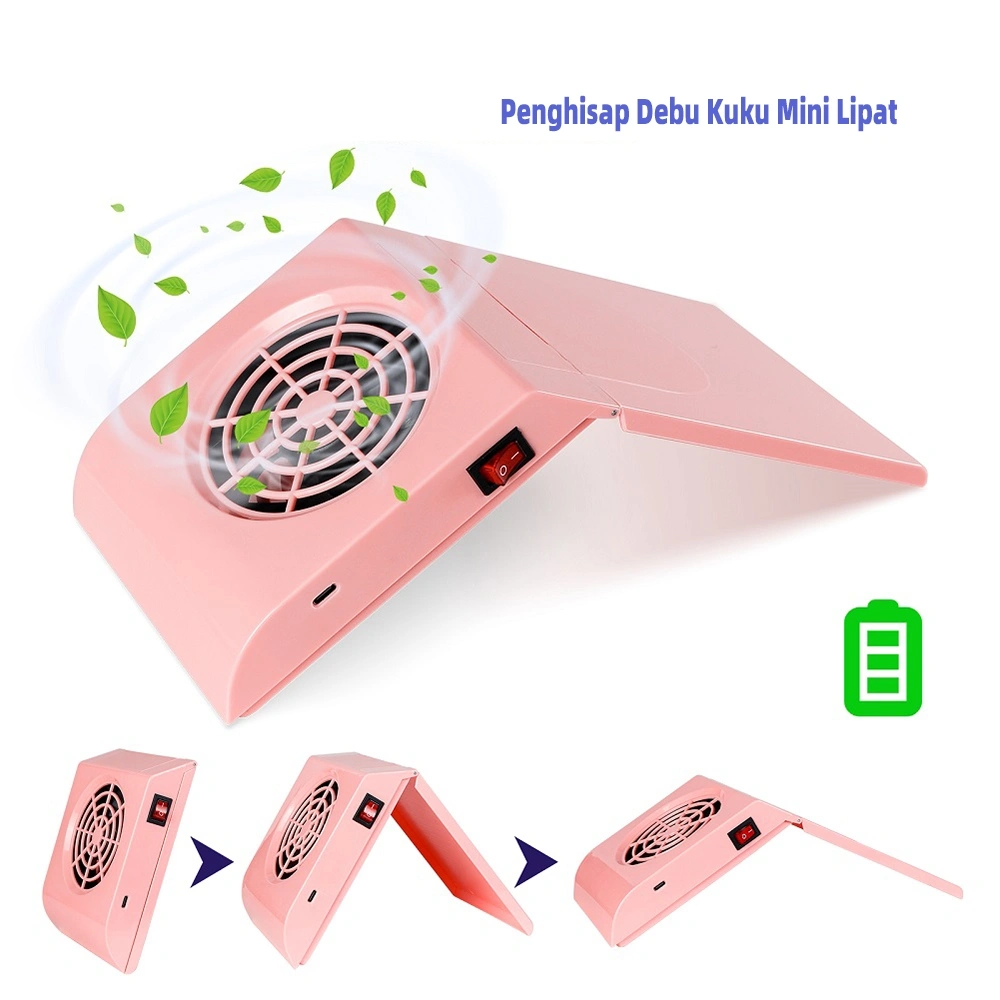 foreverLily Penghisap Debu Kuku Mini Lipat, Vacuum Cleaner untuk Manicure, Kipas Ekstraktor dengan Tas Filter, Portable & Powerful ALAT KUKU