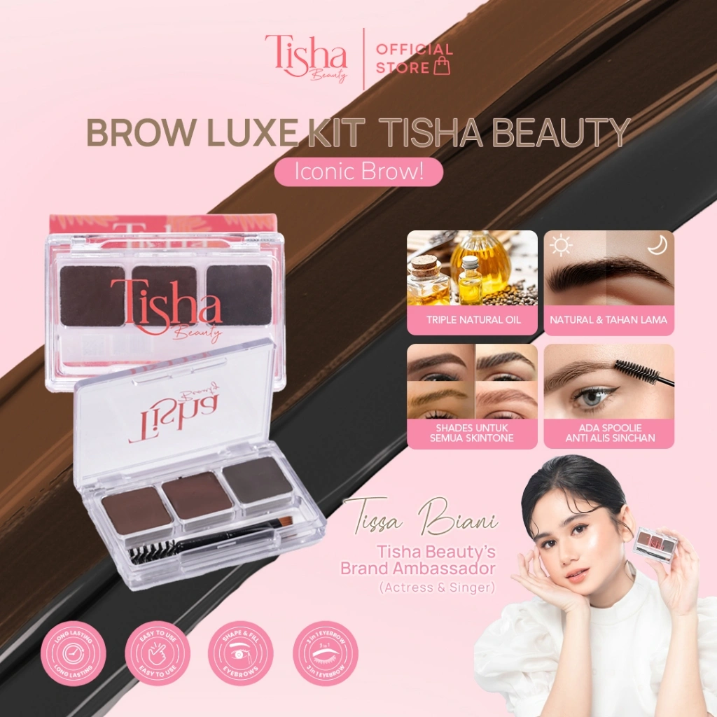 Tisha Beauty Brow Luxe Kit – Shea Butter & Argan Oil Waterproof 4.2g