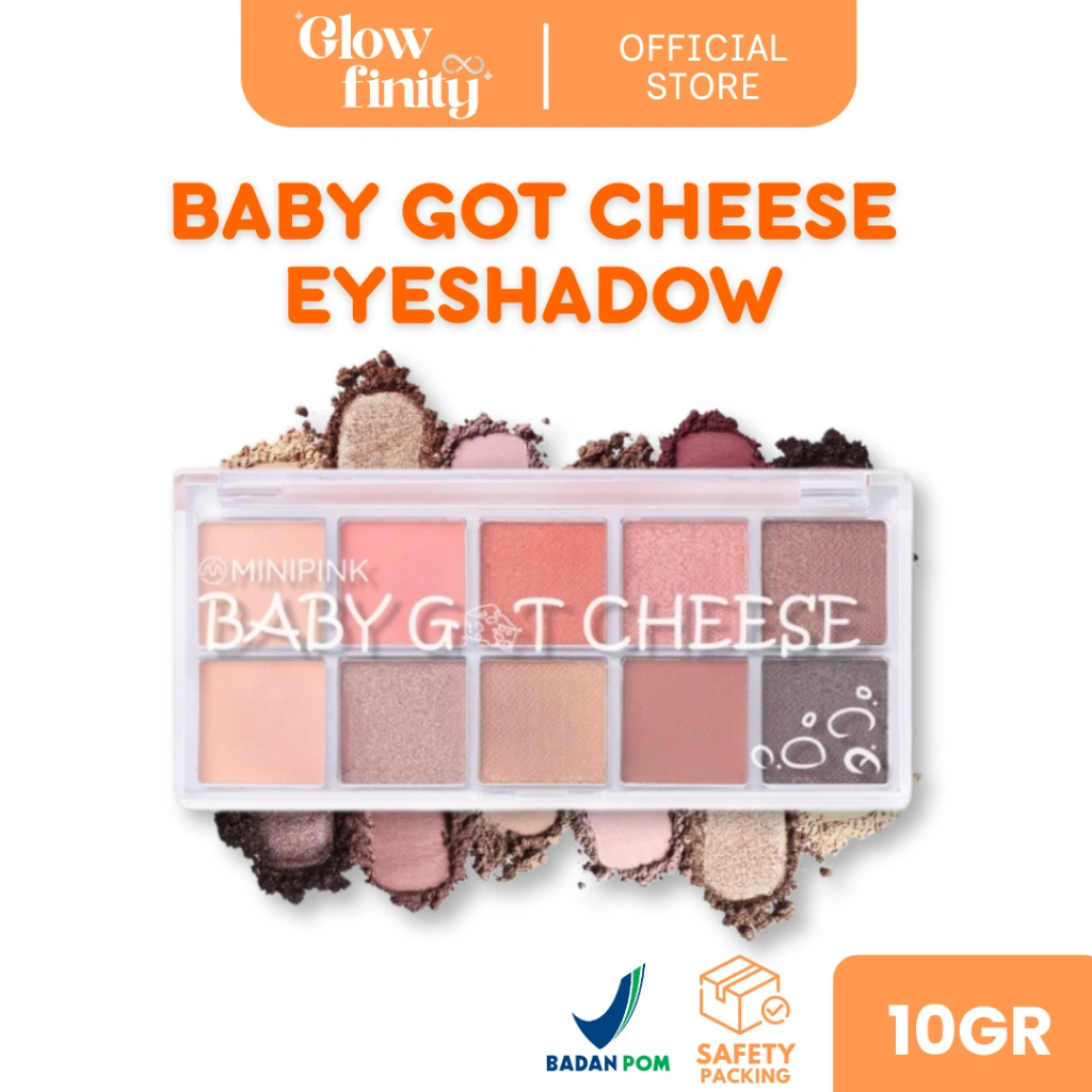 MINIPINK 10 Warna Eyeshadow Baby Got Cheese Waterproof Eyeshadow Pallete Glitter BPOM - MP060