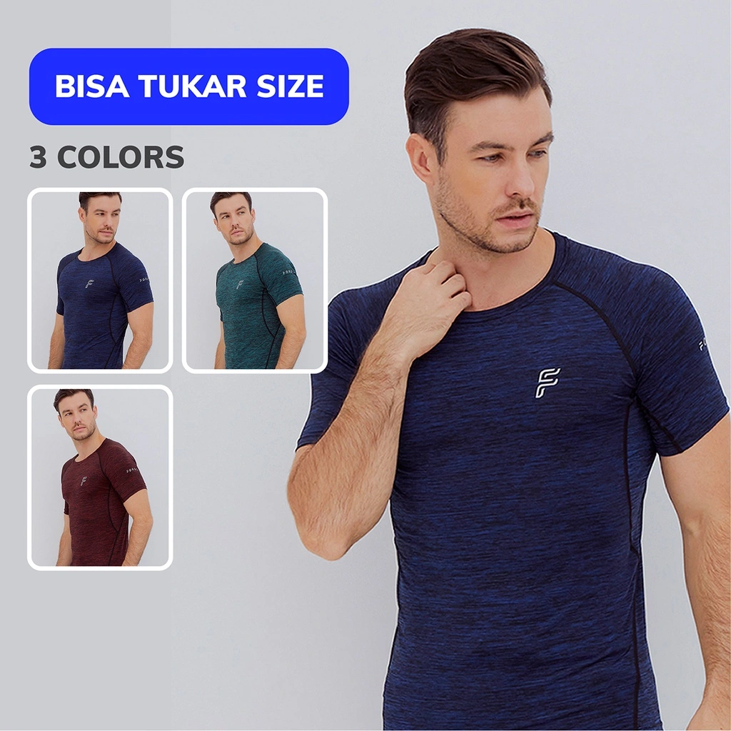 Forge Activewear - Ace Baju Olahraga Pria - Kaos Olah Raga Dry Fit Gym Lari Run Running Fitness Fitnes Jogging Joging Training Sportswear Sport Wear Pakaian Dri Fit Atasan Tshirt Shirt Lengan Pendek Dewasa Remaja Premium Cowok Cowo Polos Casual M L XL