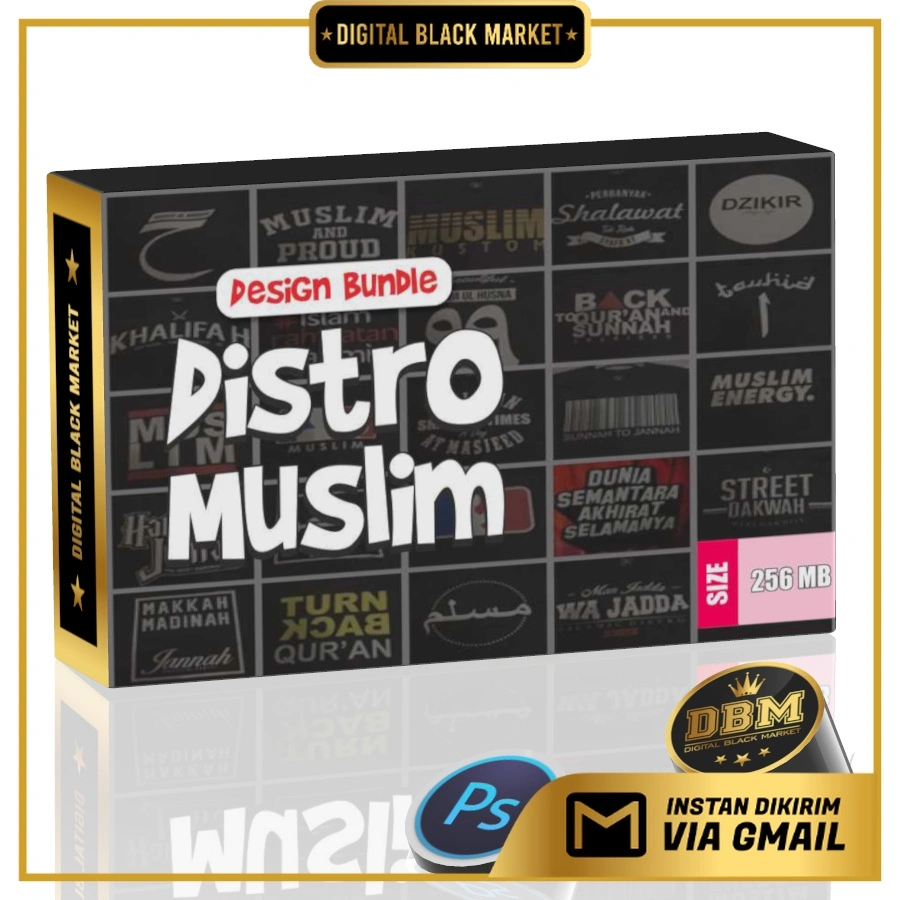 ID209001 - 72 Desain Kaos Distro Muslim PSD EPS