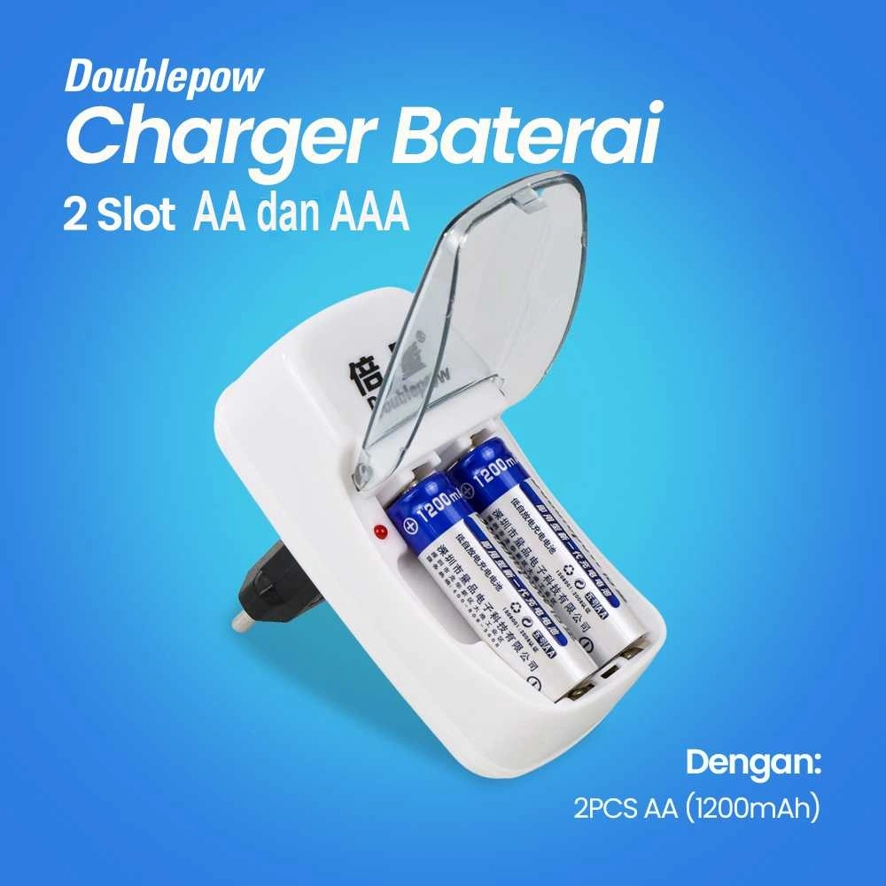 Digap Charger Baterai Rechargeable 2 Slot AA AAA with AA 2 PCS - DP-B01 1200