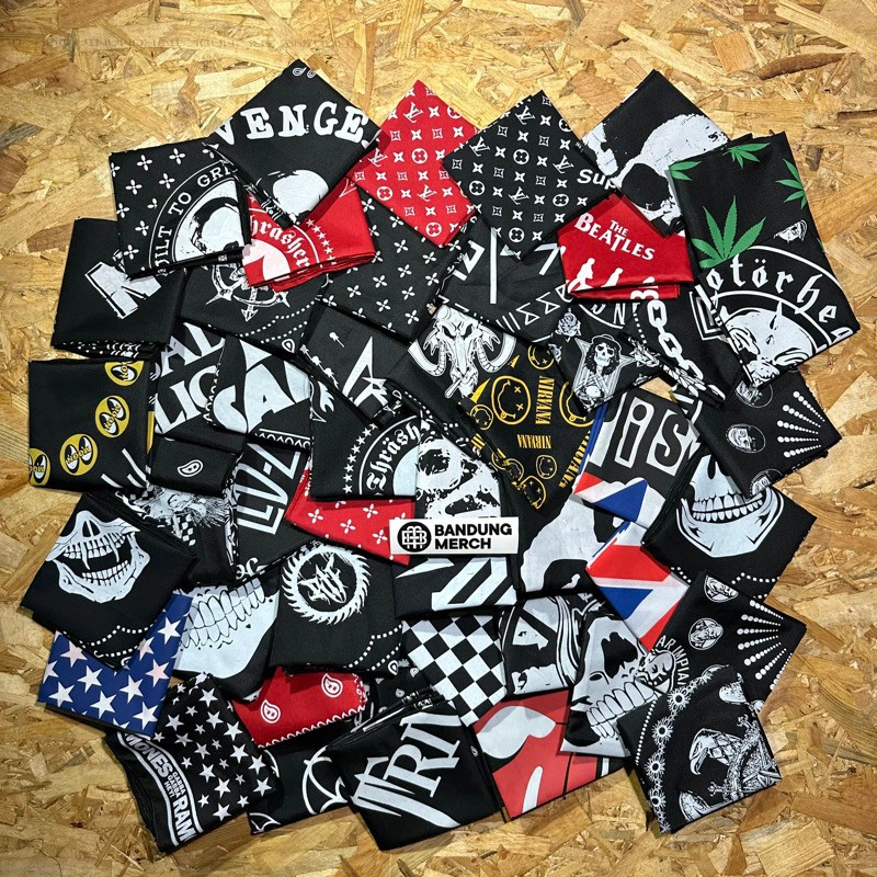 RANDOM SESUAI STOK (SLAYER BANDANA MUSIK/HYPE BEST THRASHER / MOONEYES QUALITY TERLARIS