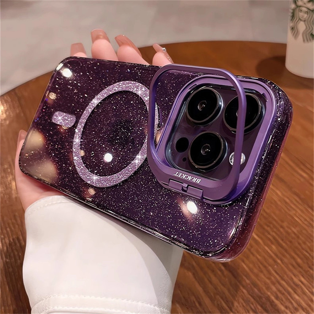 FLIP GLITTER MAGNETIK CASING IPHONE 15 Pro Max 11 12 13 14 PRO MAX LUXURY TRANSPARAN SHINY HARD CASE