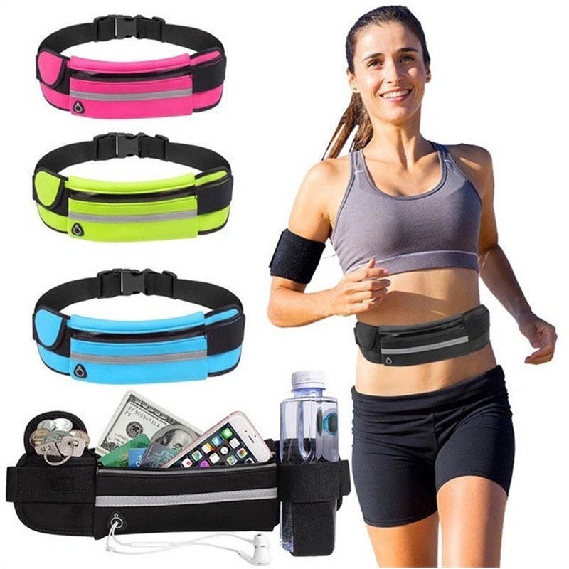 Momoda Tas Pinggang Olahraga /Tas Ikat Pinggang Lari Water Proof 3 Kantung / Go Belt Running Belt / Fitness Running Outdoor Bag / Tas Ikat Pinggang Lari Waterproof / Running Bag Aksesoris Olahraga /  Fitness Running Outdoor HP Bag