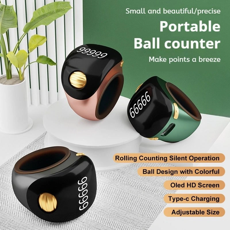 iQibla Zikr Smart Ring Lite Cincin Muslim Tasbih Digital Bluetooth Ring Vibration Reminde/ plastic Digital Tasbih Smart Zikr Ring with charging cable
