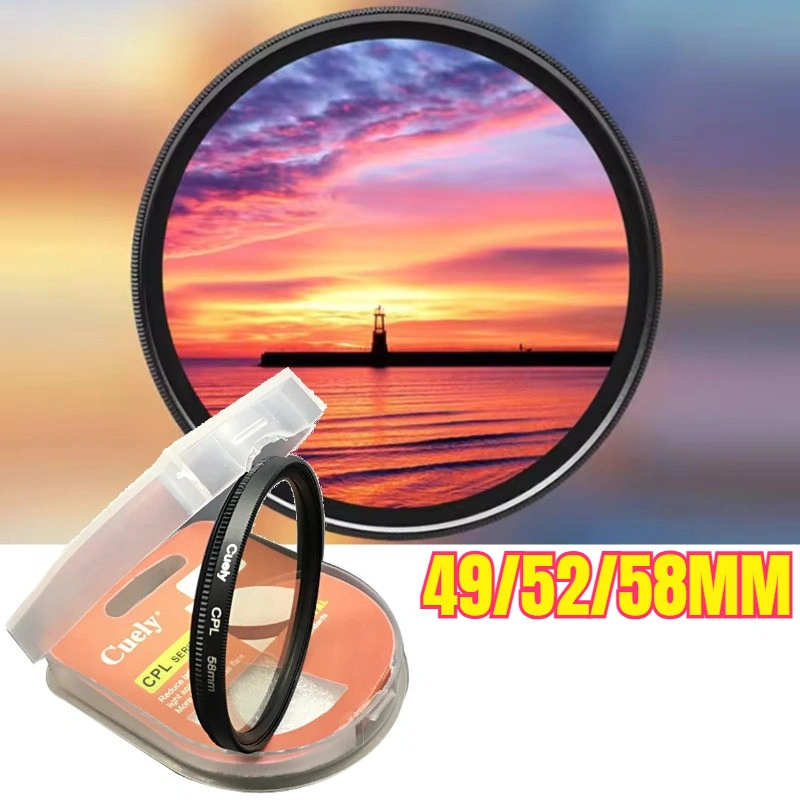 49MM/52MM/58MM Filter Cuely CPL Circular Polarizing Untuk Canon Nikon Sony Fuji DLL