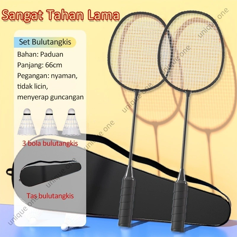 Free Tas Raket Badminton Paket Komplit/ Raket Bulu Tangkis Isi 3 bola bulutangkis/Raket Bulutangkis/Shuttlecock/Kok Badminton Cocok Untuk Orang Dewasa Dan Anak-Anak