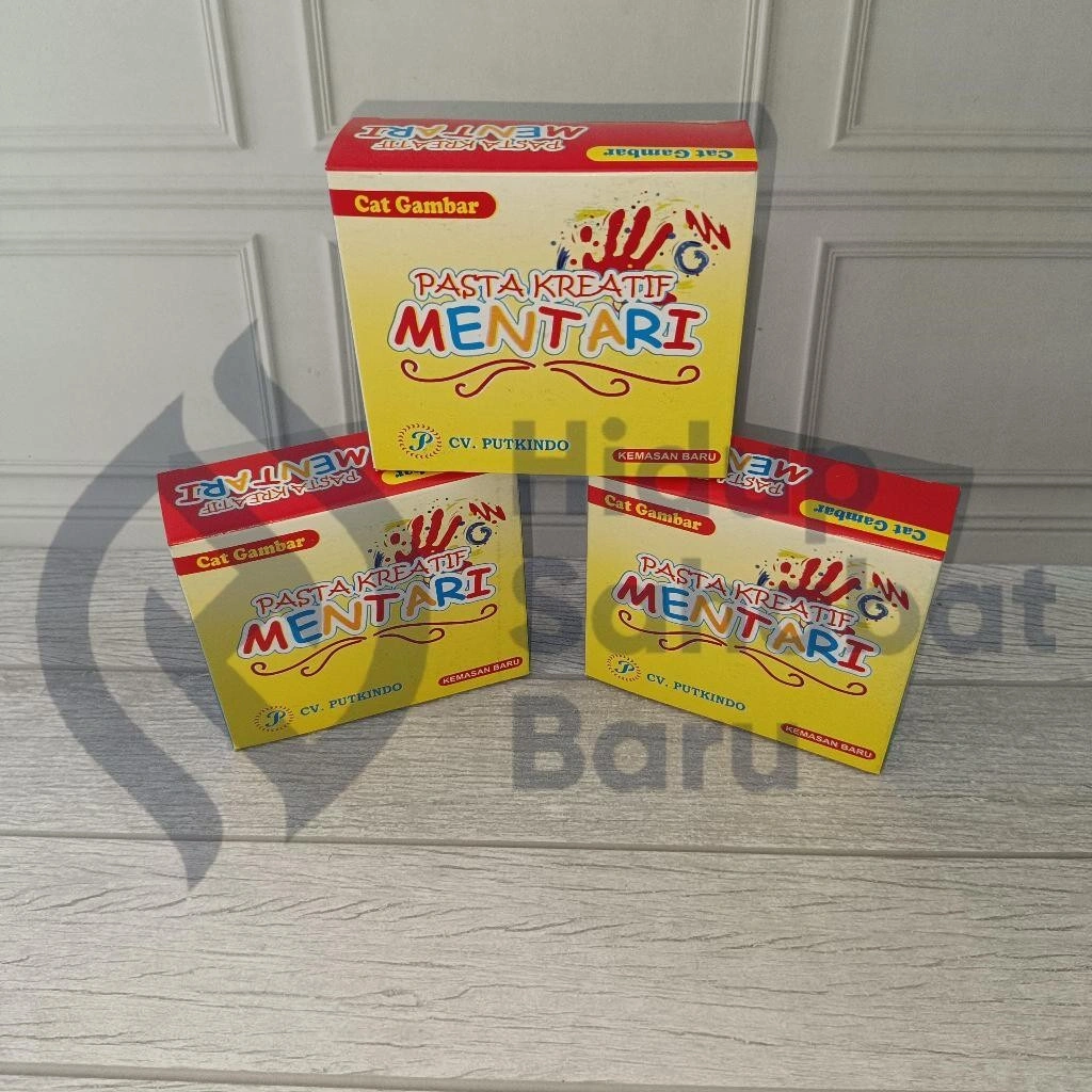 SATU PACK ( 3 WARNA x 50ml ) Pasta Kreatif Mentari Cat Gambar Cat Finger Painting