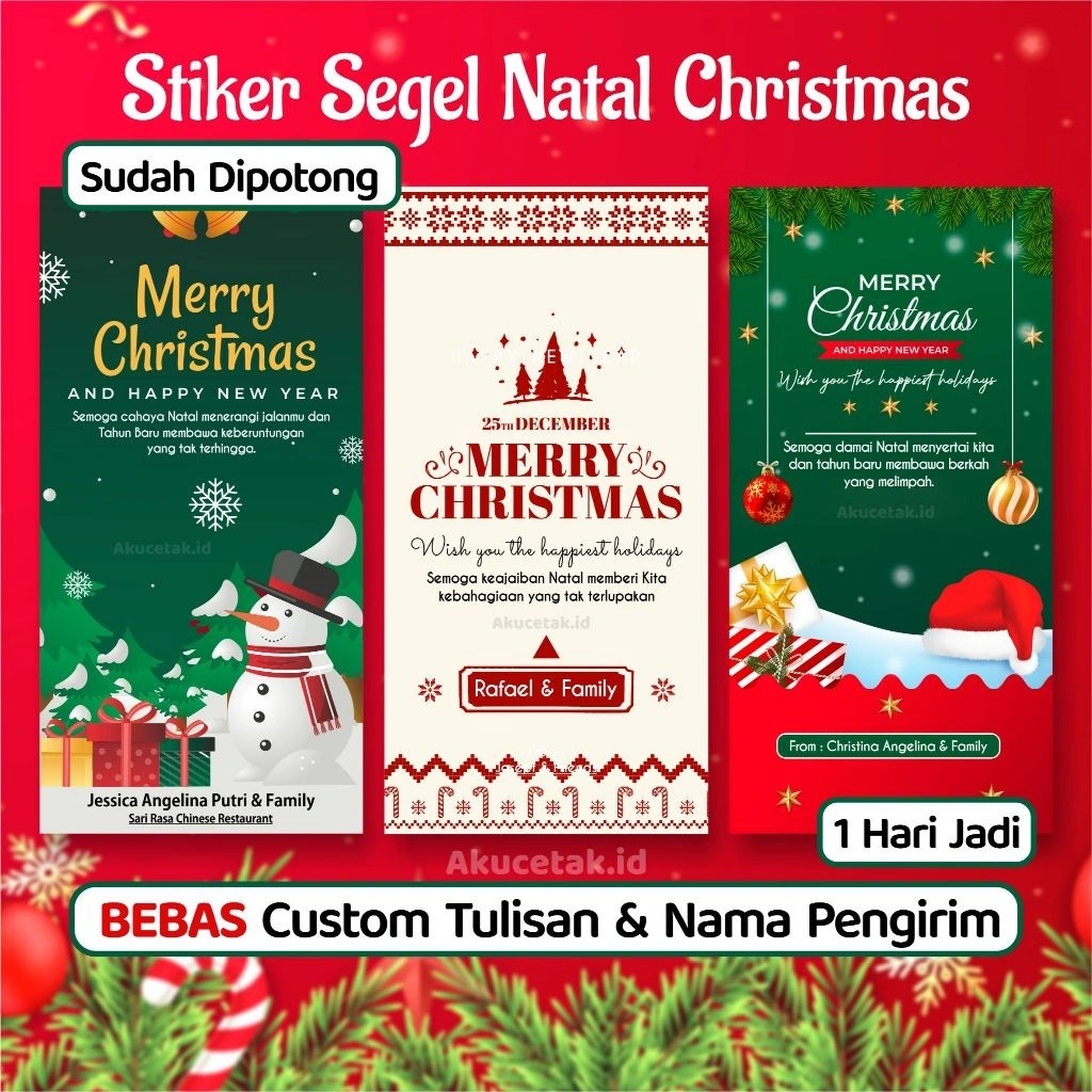 [35pcs] Stiker Segel Custom Natal Christmas