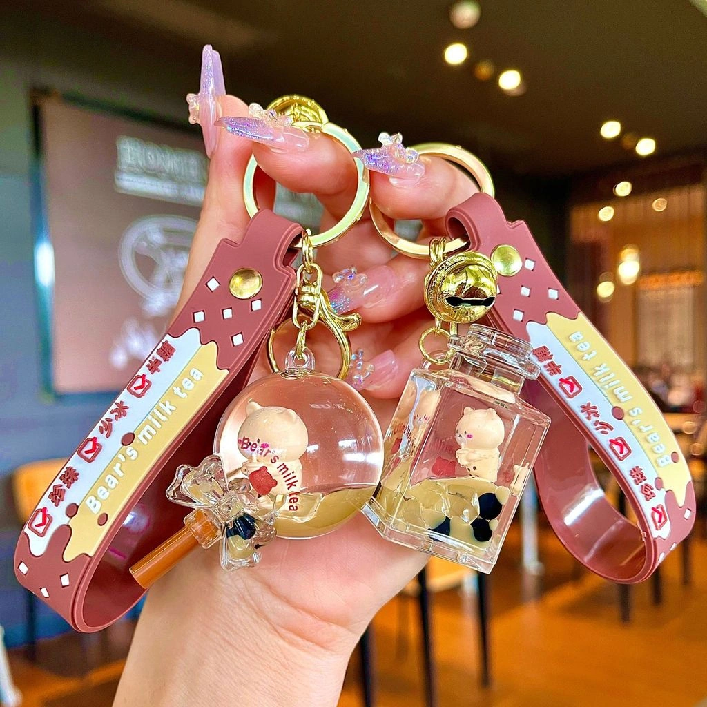 Gantungan Kunci Cute bear Aksen Pasir Glitter Cair gantungan kunci lucu gantungan kunci motor gantungan kunci mobil gantungan tas