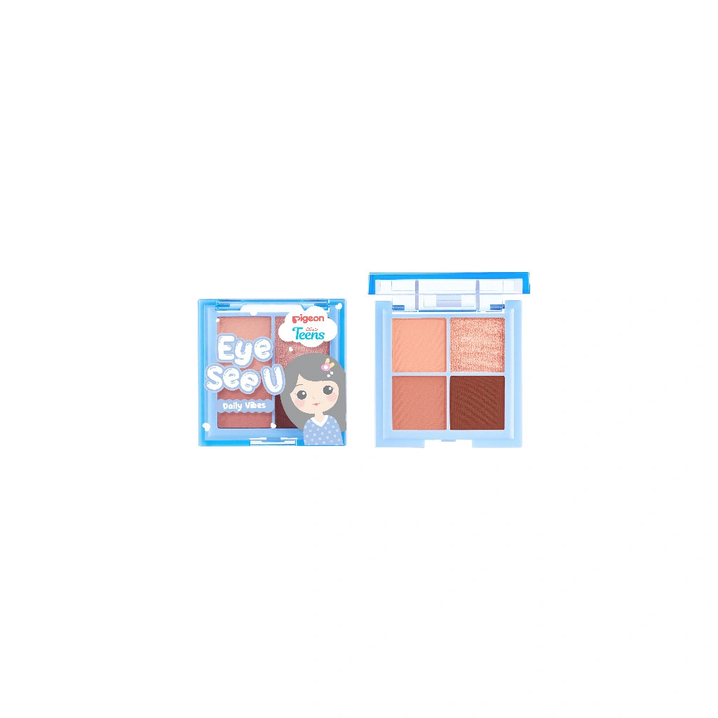 Pigeon Teens Eye See U Eye Shadow 3.2gr |Makeup Remaja |4in1 Pallette |Pigmented & Longlasting Formula |Blends Like Butter