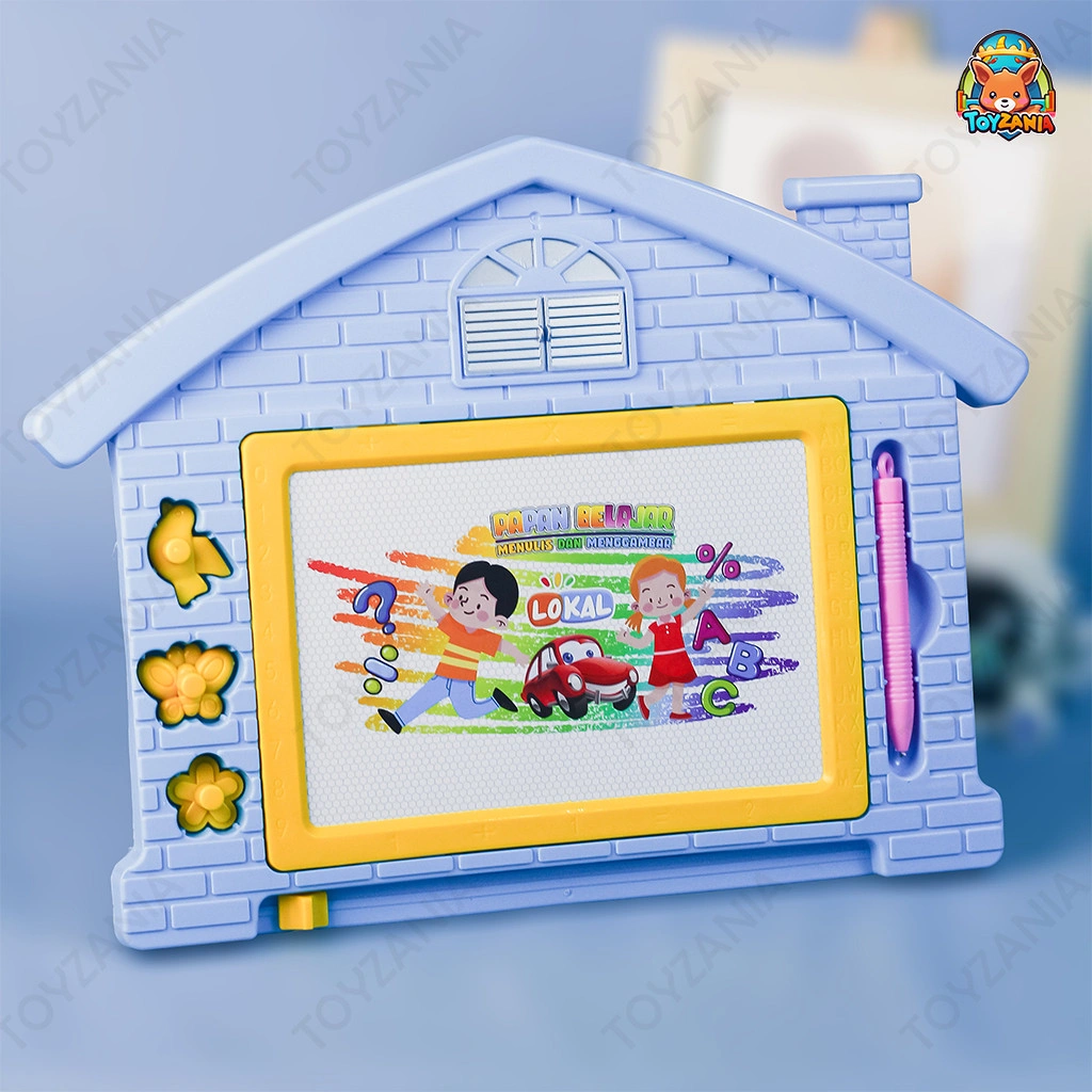 Magic Drawing Board for Kids - Mainan Edukatif Anak Papan Tulis Magnetik Kreatif Model Rumah