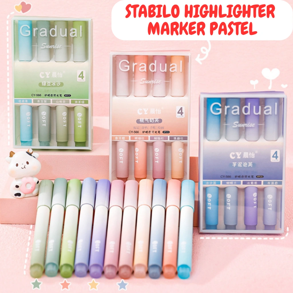 Highlighter Stabillo Pastel Double Tip Set Marker Alat Tulis ST0031