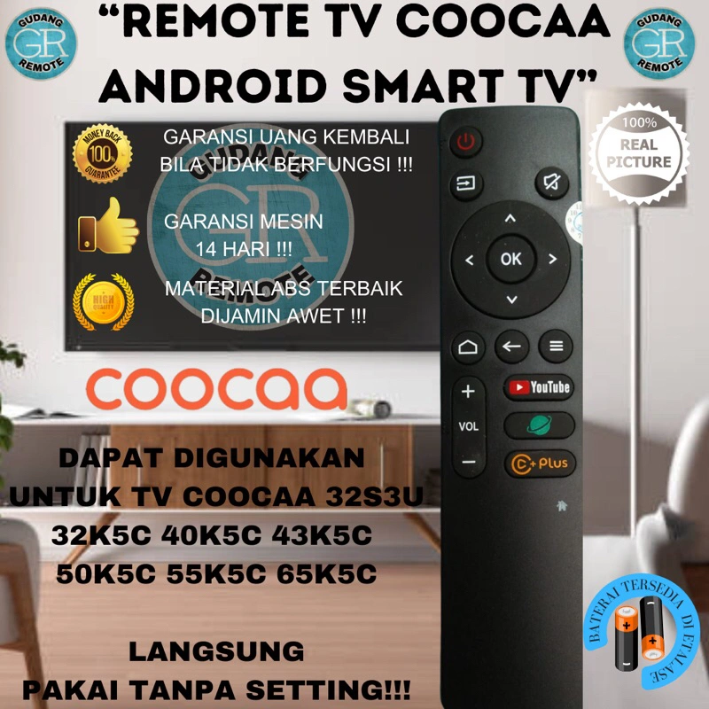 Remote Tv Coocaa Digital Smart tv 32S3U 32K5C 40K5C 43K5C / Remot Tv Coocaa LCD LED Smart Tv Android