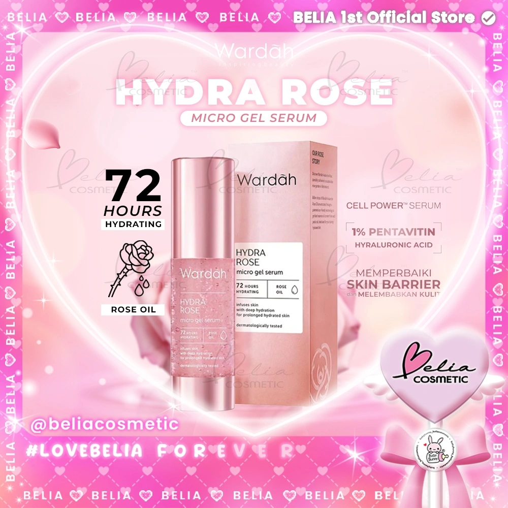 ❤ BELIA ❤ WARDAH Hydra Rose Micro Gel Serum 30ml | Face Serum Hydrating Rose Oil Melembabkan Hidrasi