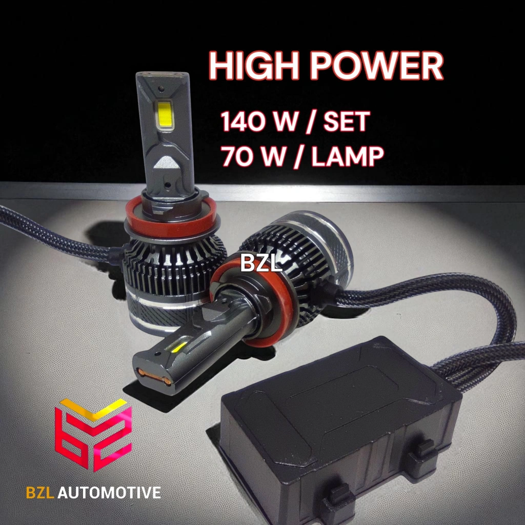 BZL X70 Lampu Led Mobil H4 H11 9005 HB3 H1 HB4 H7 High Power 140W/Set Turbo Fan Super Terang