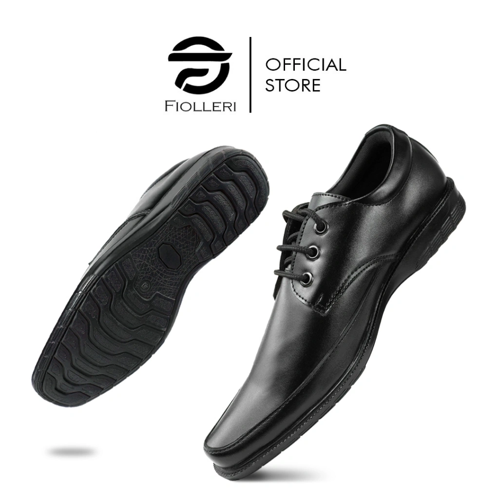 FIOLLERI Sepatu Pantofel Pria Hitam Sepatu Formal Kerja Kantor CGNG 401 Black