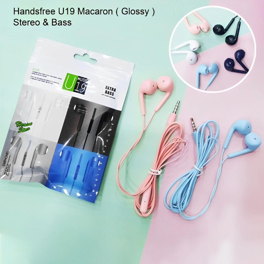 HEADSET EARPHONE MACARON SINKA - HEADSET HIFI SOUND ANDROID & IPHONE EXTRA BASS HANDSFREE HEADPHONE