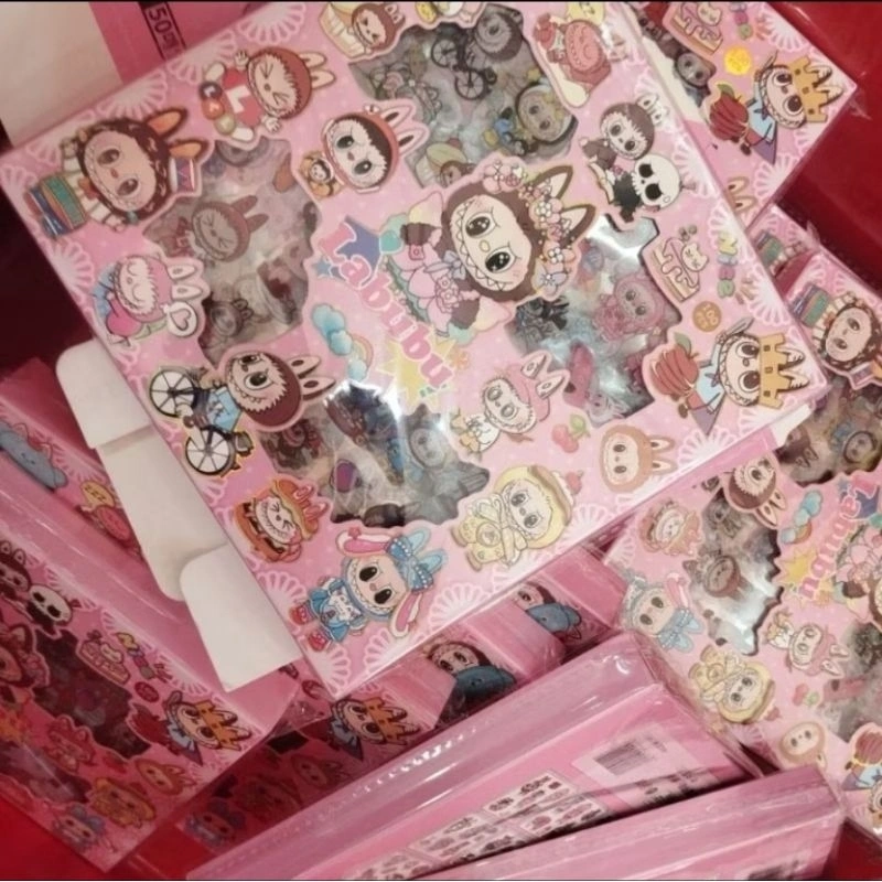 STIKER LABUBU SANDRIO KUROMI CAPYBARA ISI 100 LEMBAR