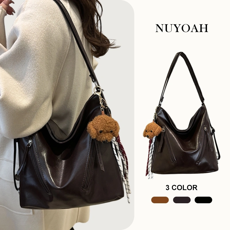 Tas Wanita Terbaru Work Bag Tas Bahu PU Kulit Versatile Shoulder Bag Kapasitas Besar Vintage