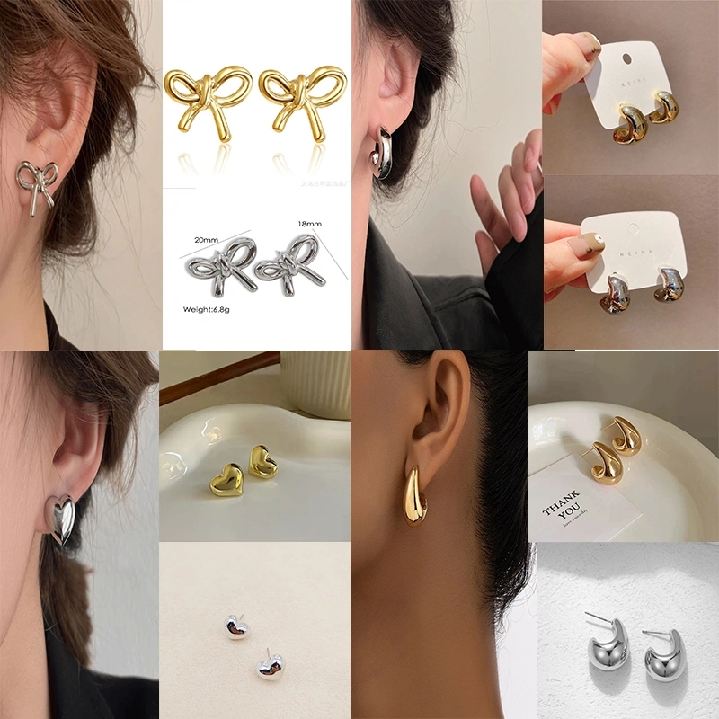 Anting titanium/anting -anting pentagram/anting -anting minimalis perhiasan 925 anting -anting 925 anting -anting