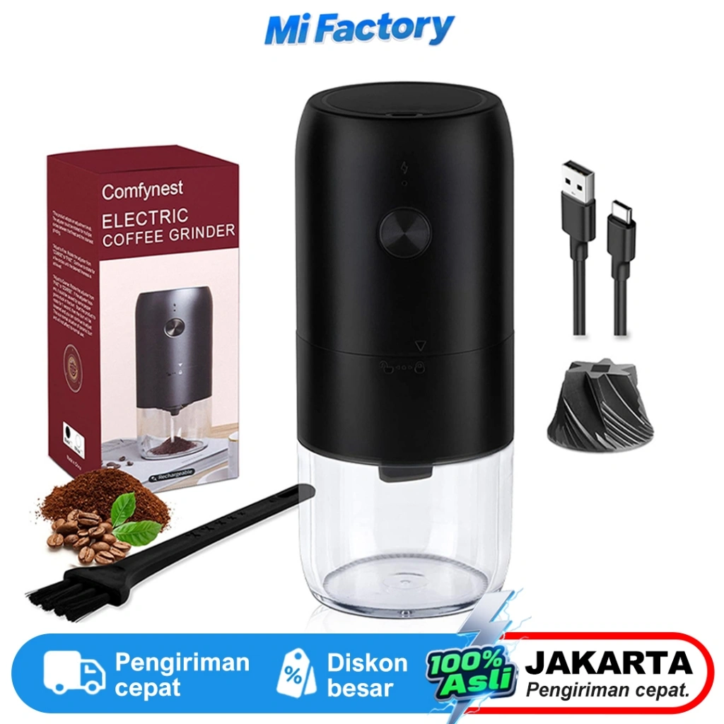 Cliton Grinder Kopi Elektrik Penggiling Kopi 5 Tingkat Kehalusan Dapat Disesuaikan, Gilingan Kopi Manual  Cocok untuk Rumah/Kafe, Bahan Berkualitas & Tahan Lama