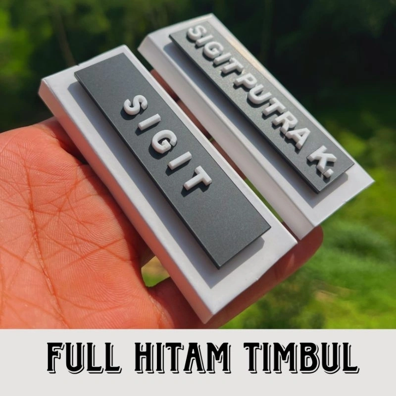 Papan Nama Timbul - Nametag Timbul full hitam