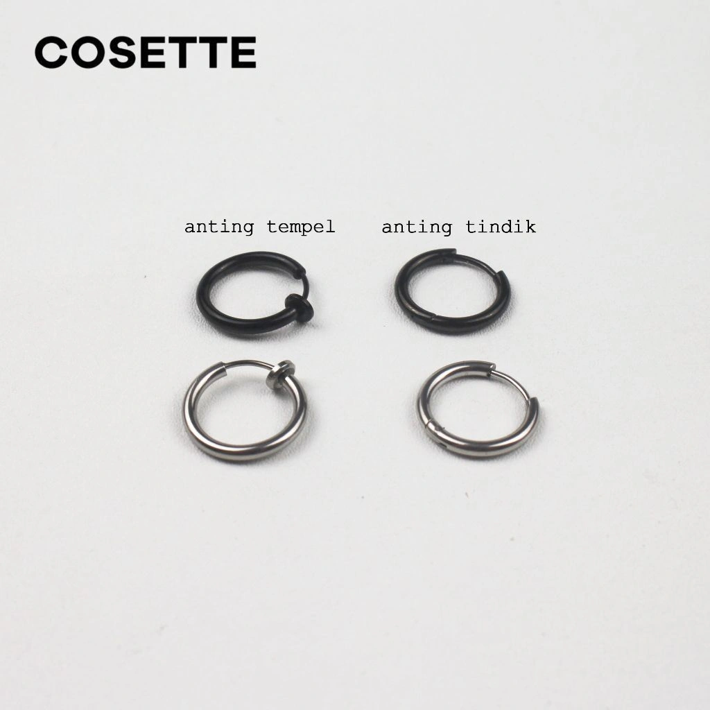 Anting Starboy Hoop Tanpa Tindik Tempel Jepit Starboy Unisex Pria Wanita Gaya Korea Cosette