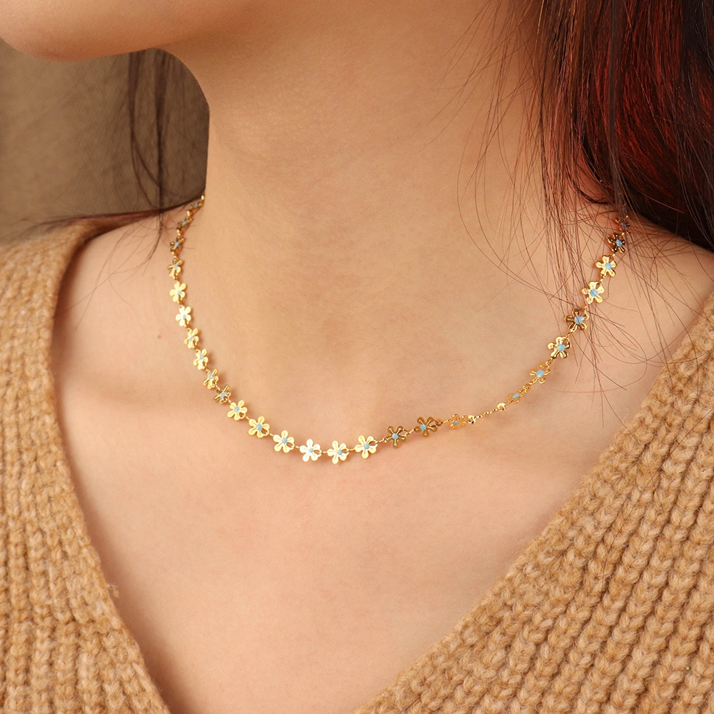 Liberteen - DAISY Gelang Kalung Wanita Stainless Steel 18k Gold Plated Kado Fashion Couple