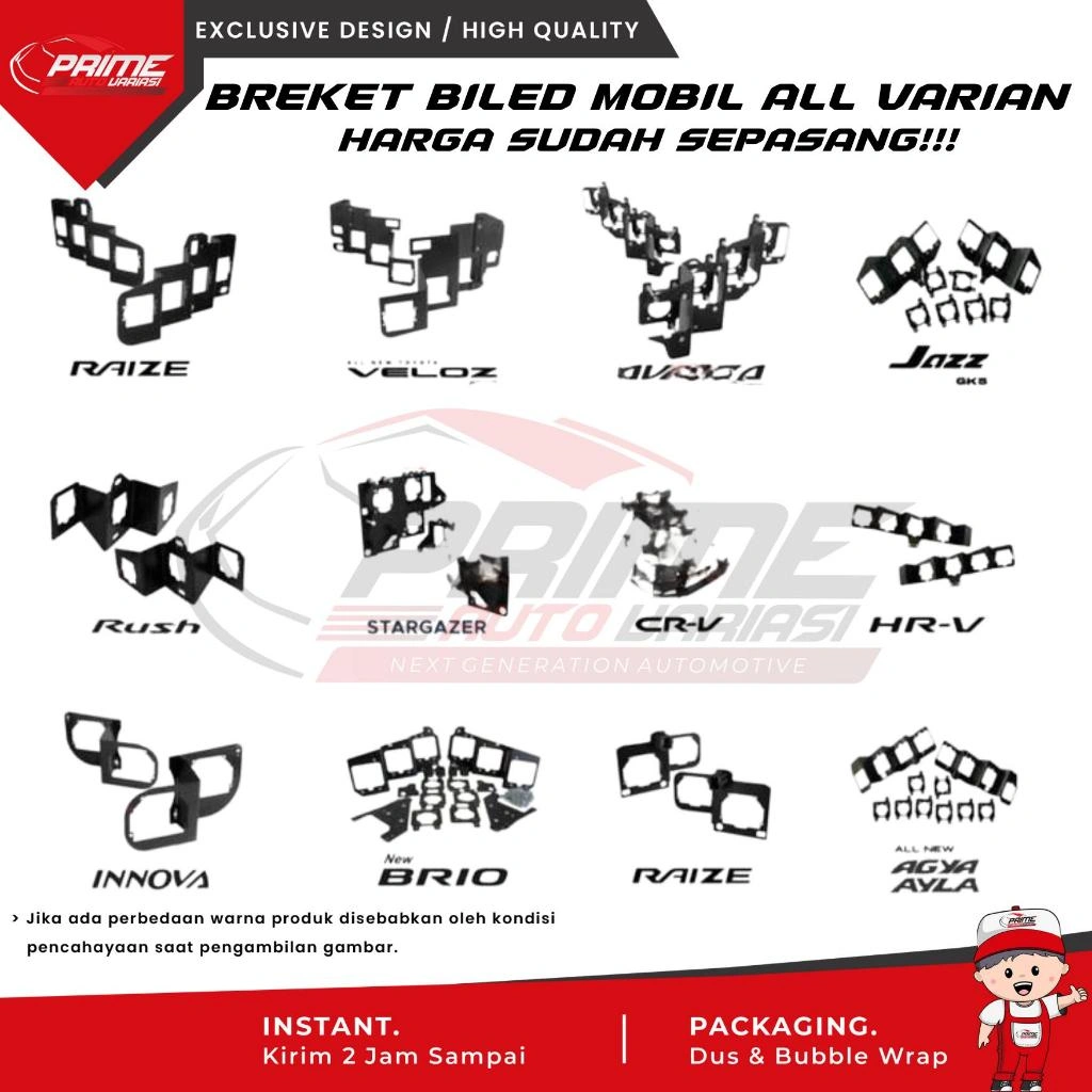 BRECKET LAMPU BILED DUDUKAN MOBIL MATRIX 1.5 INCHI 2 INCHI 3 INCHI AVANZA VELOZ RUSH Grandmax CRV INNOVA ZENIX RAIZE XPANDER