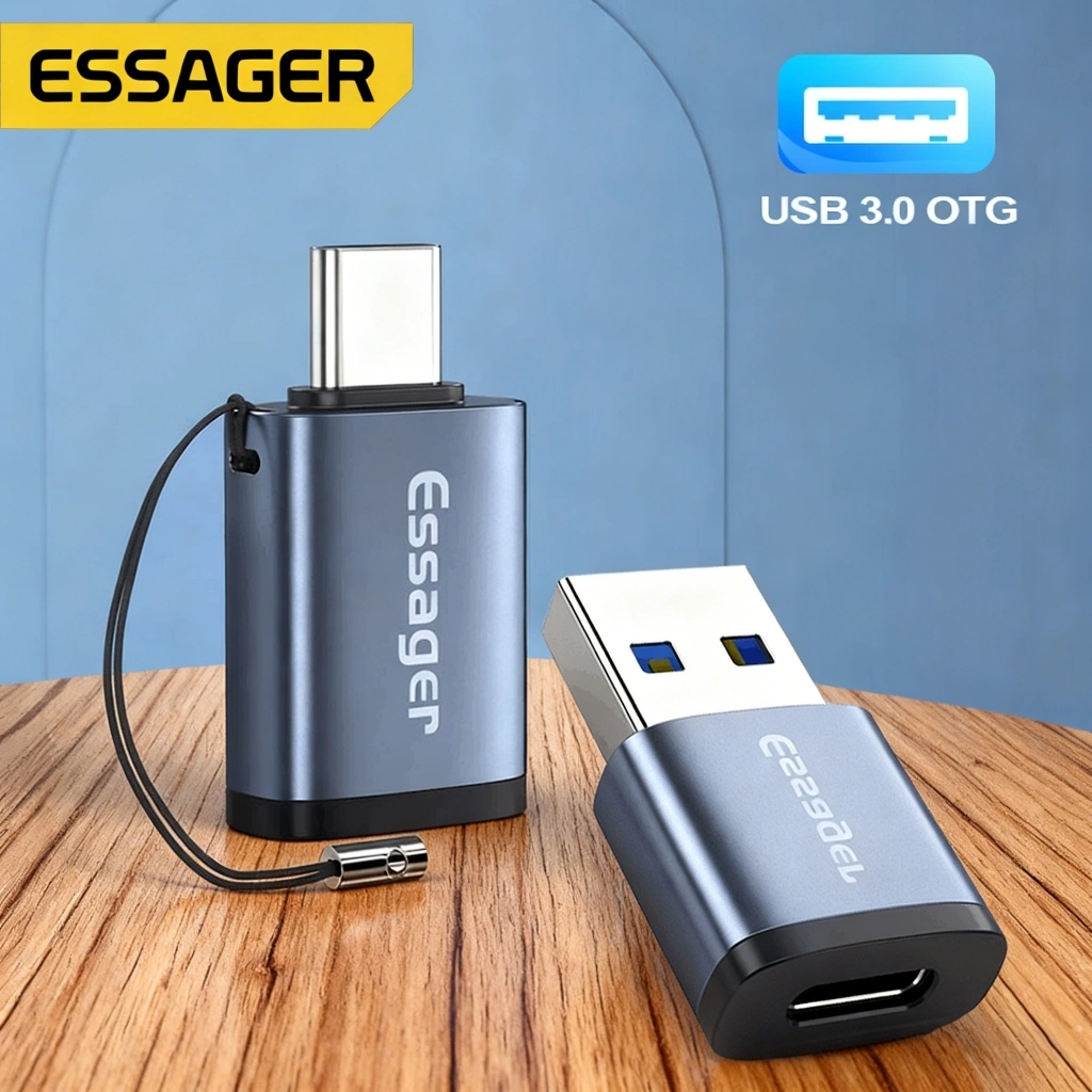 ESSAGER Otg Adaptor Usb 3.0 To Type C Otg Adapter Type C Female To Usb 3.0 Male  Converter Usb C Otg Connector Fast Data Transfer Micro 2.0 To Type C Original