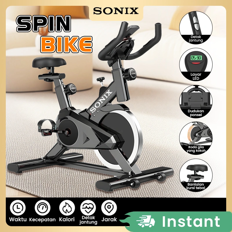 Sonix Spinning Bike SPB01 Static Peralatan Fitness Sports Sepeda Statis  Exercise Bikes Spinning Ultra Quiet Indoor Sports Equipment Bicycle Heart Rate Test Layar LED