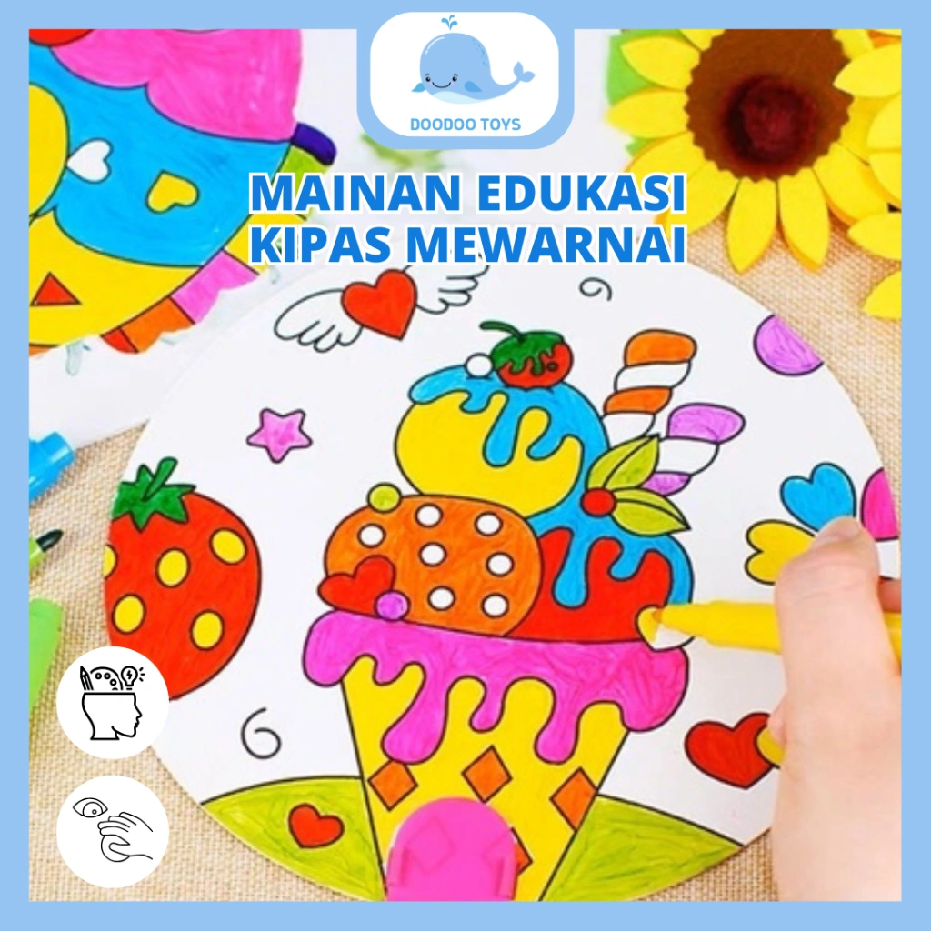 MAINAN EDUKASI ANAK MEWARNAI KIPAS MOTIF / DIY MEWARNAI KIPAS KERTAS PRAKARYA ART & Craf EDUKASI UNTUK ANAK DIY FAN / Mewarnai kipas / DIY Coloring Fan Bag/ Prakarya TK / Mainan Edukasi DIY anak anak