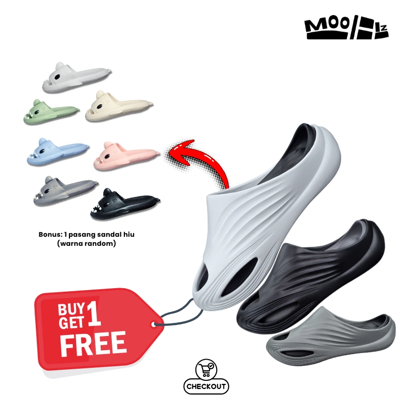 Moobiz.id Sandal Slop EasyClean Slides Flex Foam Sendal
