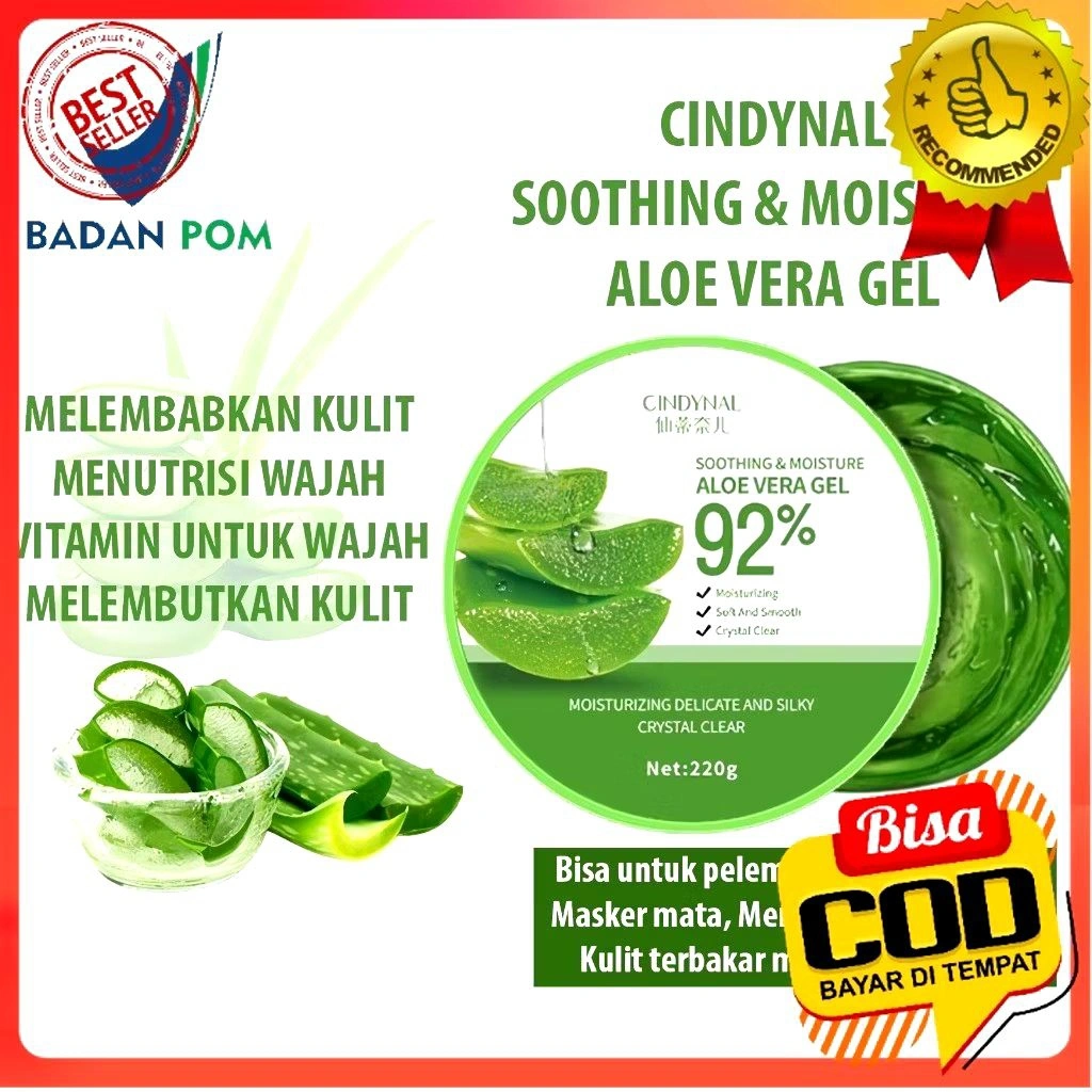 FELIZ - [BPOM] Moisturizer CINDYNAL Masker Korea Lidah Buaya Images Aloevera Ori Aloe Vera Peeling Gel Soothing 92%