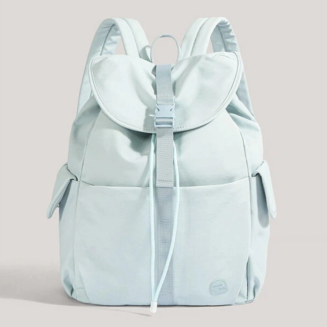 LAVIA Tas Ransel Hitam Sederhana Tas Nilon Kapasitas Besar Tas Sekolah Kuliah Untuk Cewek Pria