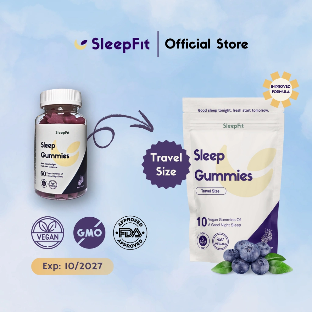 SleepFit Melatonin Sleep Gummies 5 Mg - Travel Pack 10 Gummies