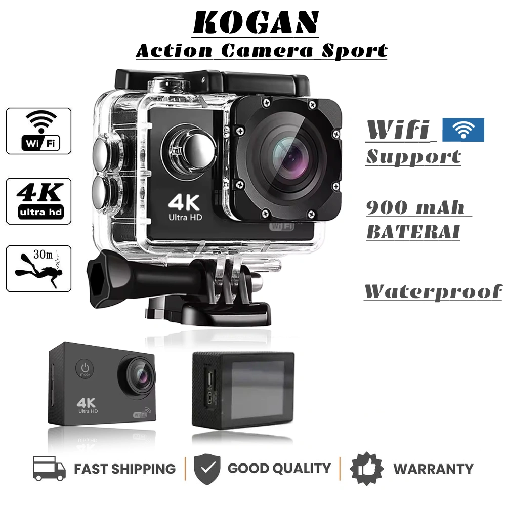 Sport Camera Wifi Kogan 4k Camera Action 1080p 18MP - Action Vlog Camera Wifi Anti Air Murah