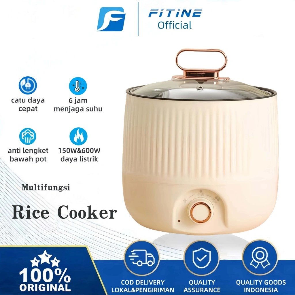 FITINE  -  Rice Cooker Mini 1.8L Panci Keramik Serbaguna Magic Com Mini Slow Cooker Penanak Penanak nasi isolasi suhu berkelanjutan yang multifungsi
