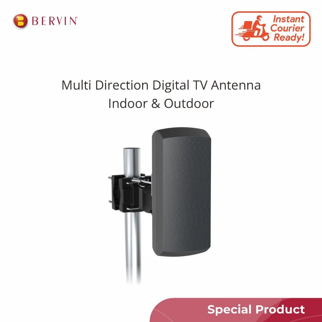 Antena TV Digital High Gain 28 dB 4K Segala Arah Bervin