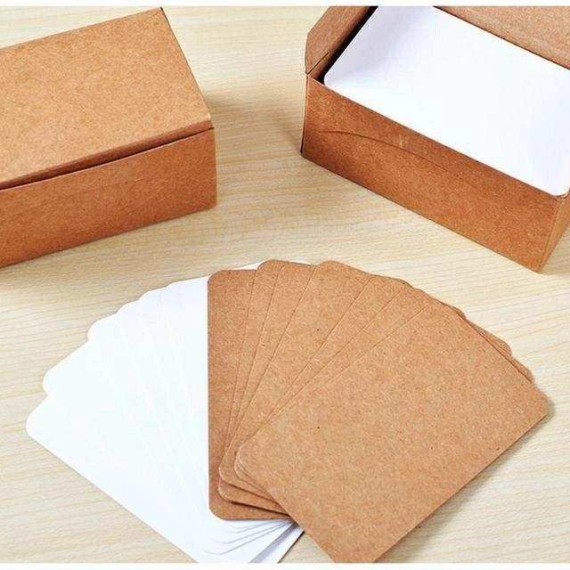 BLANK CARD KARTU POLOS 100 LEMBAR / BLANK CARD CRAFT PAPER / KARTU POLOS KERTAS VINTAGE