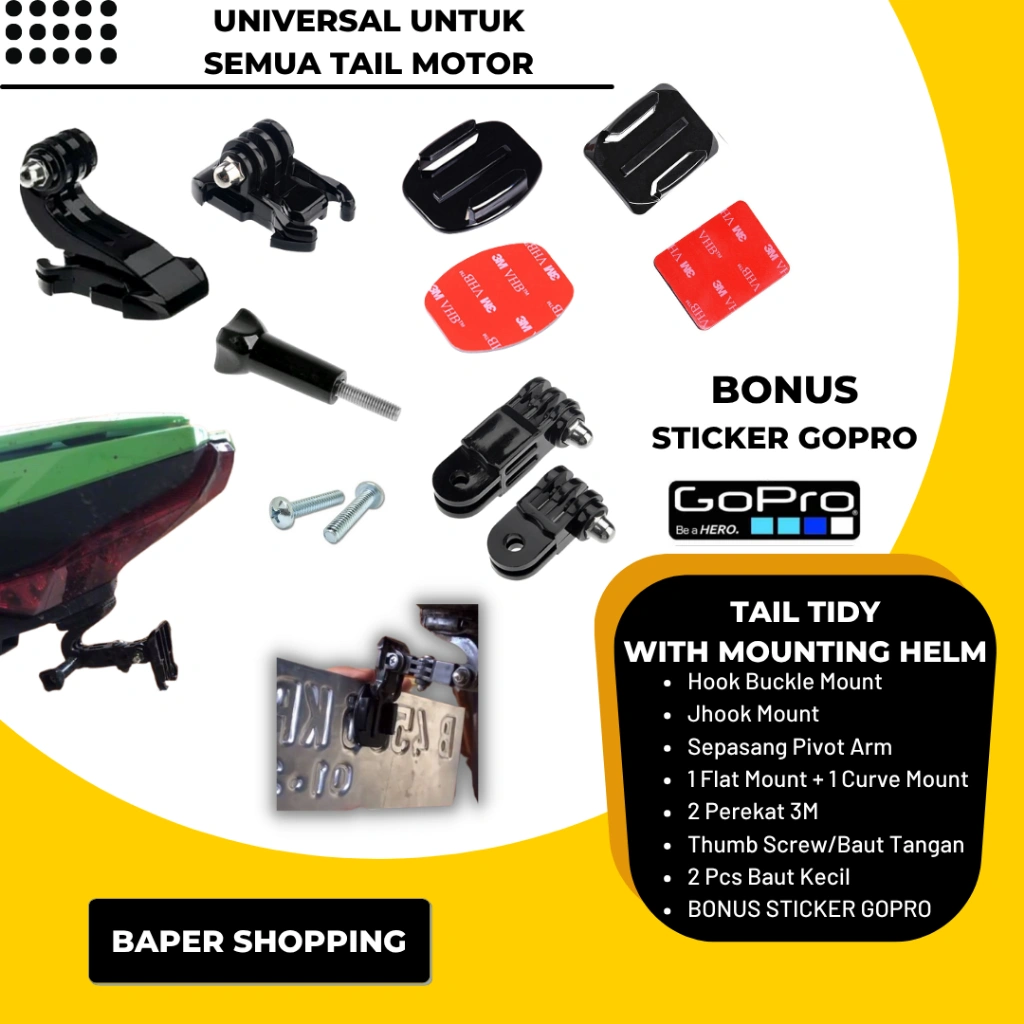 Tail Tidy R25 / R15 / CBR 150R / ZX25R Custom Mounting Gopro Plat Motor