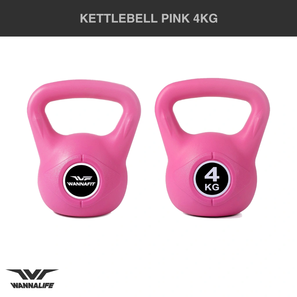 WANNALIFE Kettlebell 4kg - Pink | Alat Latihan Beban