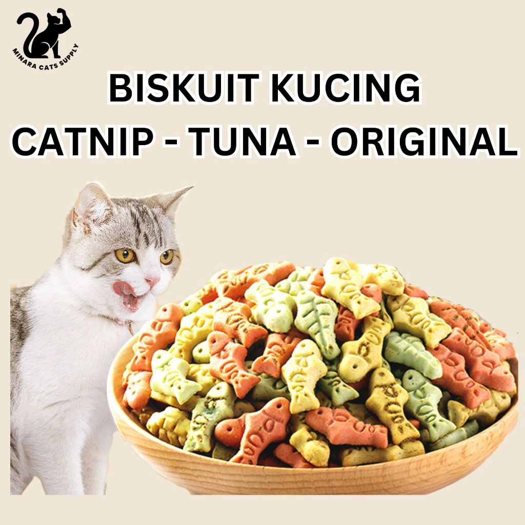 Biskuit Catnip Kucing - Biskuit Kucing - Cemilan Kucing - Snack Kucing - Biskuit Kucing Tuna - Makanan Kucing - Minara Cats Supply