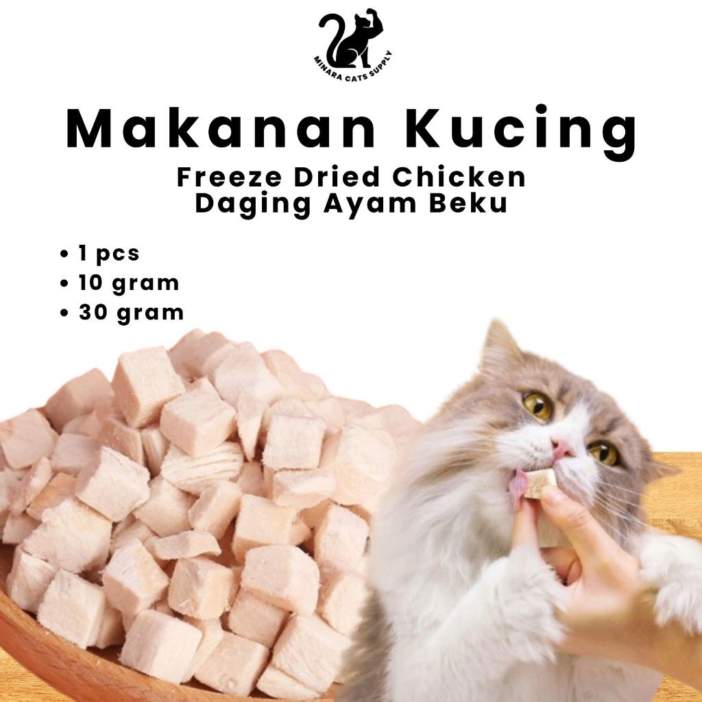 Freeze Dried Chicken | Snack Kucing | Makanan Kucing | Chicken Cube | Freeze Dried Kucing | Makanan Cemilan Kucing | Makanan Cemilan Anjing | Daging Ayam Beku | Cemilan Dada Ayam | Snack Dada Ayam | Bolt | Catchoize | Dryfood Kucing | Minara Cats Supply