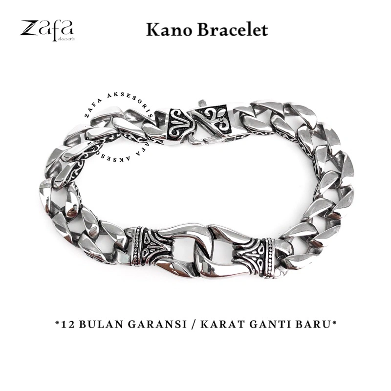 Zafa Gelang Stainless Steel Pria Rantai Anti Karat - Kano Bracelet