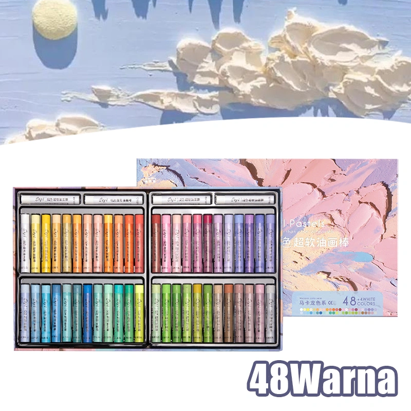 48 Warna Crayon Grasp / Crayon Grasp Mata Sedang / Silky Crayon / Water Soluble Crayon / Krayon Warna