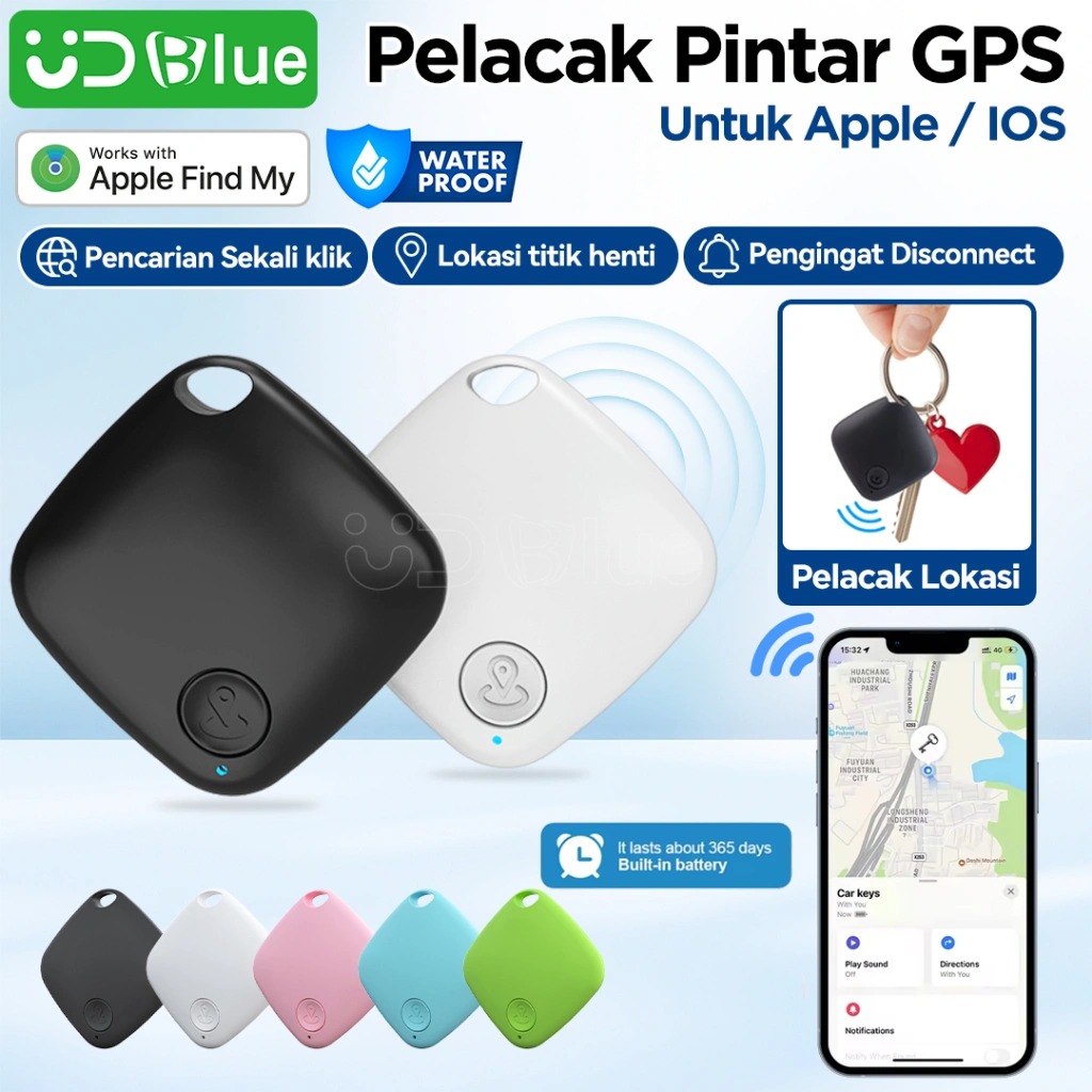 UDBLUE Pelacak Pintar GPS KHUSUS APPLE IOS Apple Global Tracker Smart Tag Locator Bluetooth Smart Tracker Pelacak Lokasi GPS Air Tag AirTag TRC10